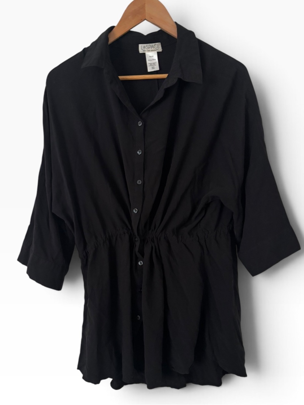 L*Space Button Down Shirt Bathing Suit Cover-Up Dress - Size XS/S - Picture 2 of 4